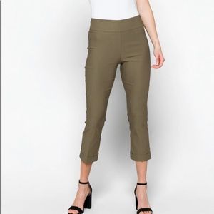 TRIBAL Cuffed Olive Green Pants